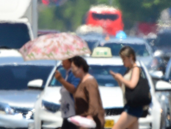 포항시 남구 상대동 시외버스터미널 앞 도로에 아지랑이가 피어오르고 있다. 경북일보DB
