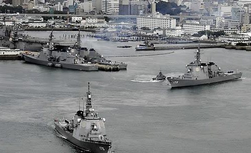 요격 미사일 SM3를 탑재한 일본 해상자위대 이지스함 [교도= 연합뉴스 자료사진]
