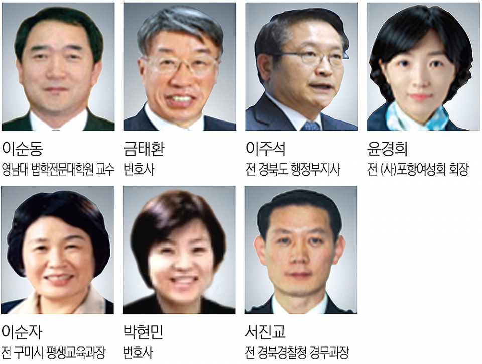 경북도 자치경찰위원회 위원 내정자들.