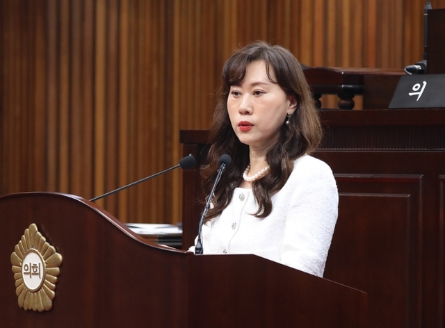 ▲ 임미연 의원이 15일 열린 제314회 임시회 제1차 본회의에서 5분자유발언을 통해 재정건전성 회복 대책 마련을 촉구했다. 대구 달서구의회