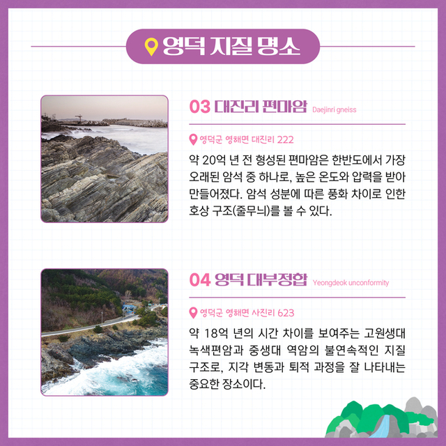 ▲ 영덕 지질명소 소개