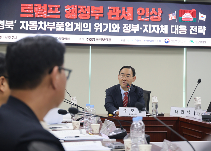 ▲ 국민의힘 주호영 국회부의장 주최 ‘대구·경북 자동차부품업계의 위기와 정부·지자체 대응 전략’ 간담회가 29일 오후 국회의원회관에서 열리고 있다. 국회부의장실