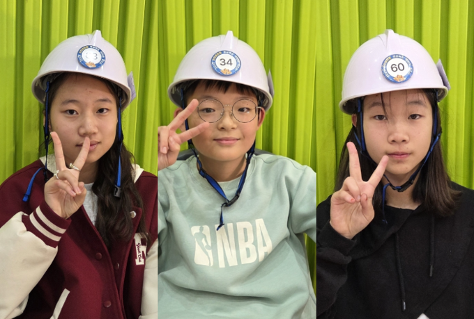 ▲ 왼쪽부터 2025 안전골든벨 경북어린이 퀴즈쇼 영천예선 금상 장은유, 은상 배승원, 동상 구샤론 학생.