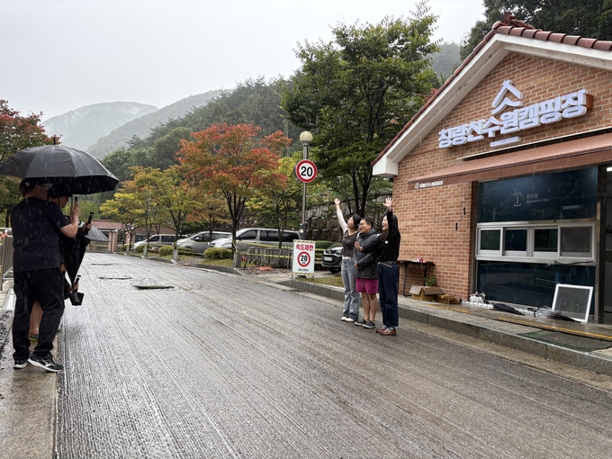 ▲ 청량산 수원캠핑장 홍보영상 촬영 현장