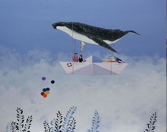 ▲ 하늘바다  Acrylic on canvas   53.0cm x 6-53.0cm