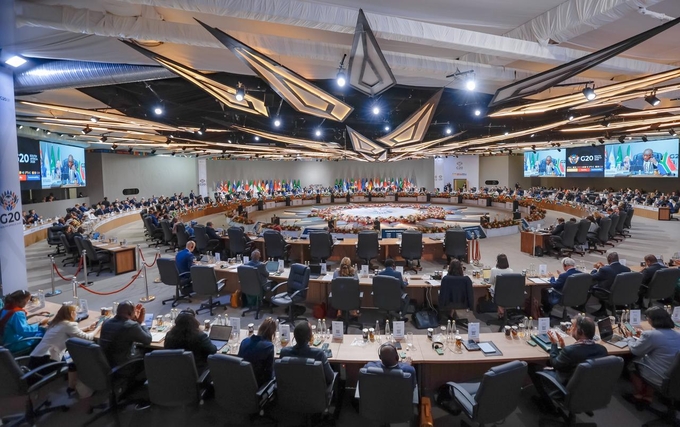 ▲ 남아프리카공화국 요하네스버그 나스렉 엑스포센터에서 주요 20개국(G20) 정상회의에가 진행되고 있다.연합