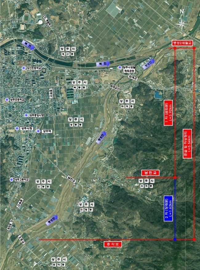 ▲ 상주시가 경북도가 실시한 ‘2025년 하천사업 추진실적 평가’에서 대상을 수상했다. 사진은 우수사례로 꼽힌 ‘병성천 퇴적토 긴급 안전점검 조치(준설 및 하상정리) 공사’ 조감도. 상주시 제공